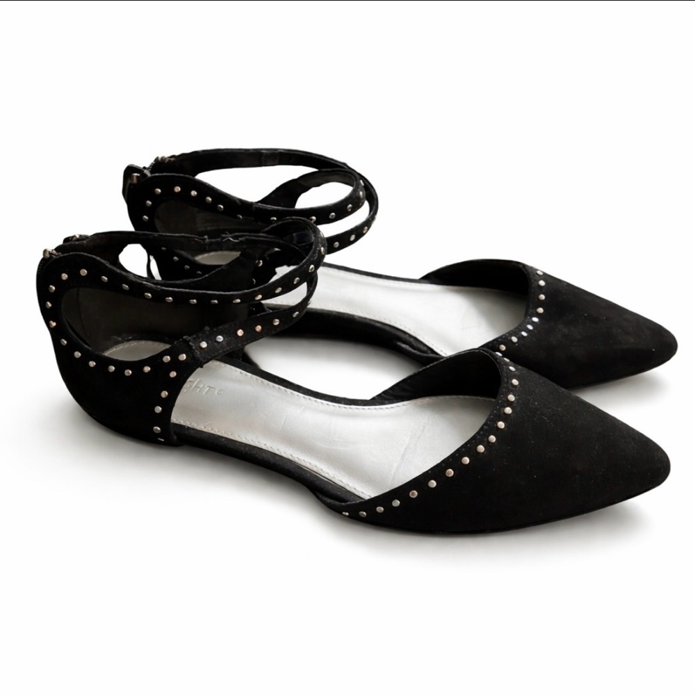Limelight Black Studded Women's Flats